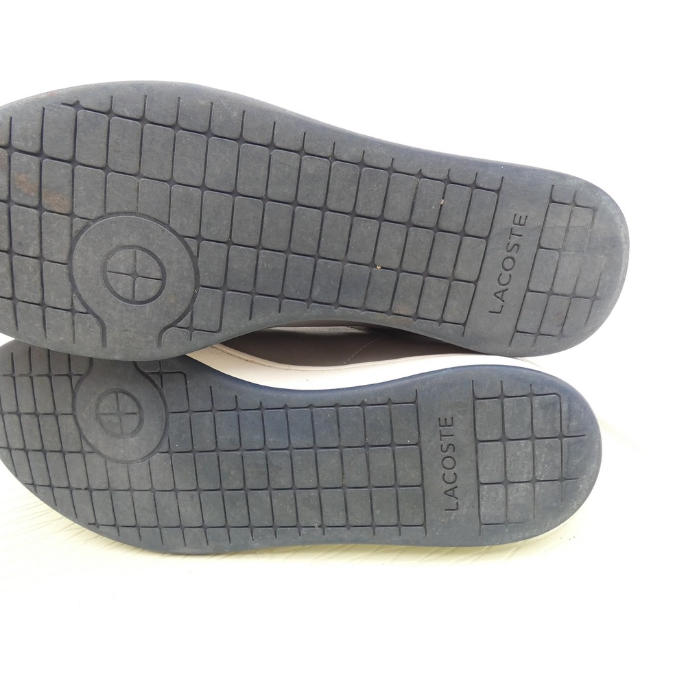 Lacoste Carnaby Evo CT8 SPM Mens Grey Leather Sneakers Size 10 Low Top Shoes - Picture 7 of 10